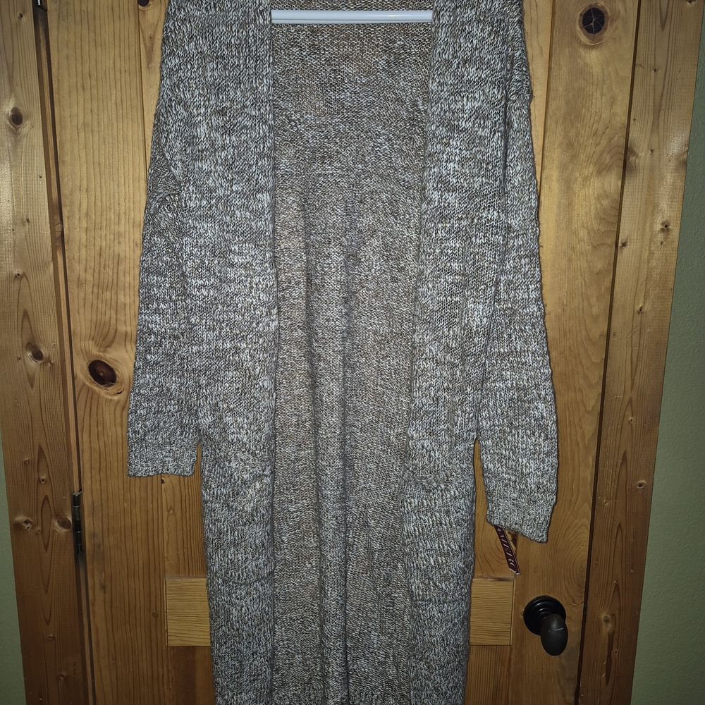 Cozy Light Brown Knit Cardigan Sweater